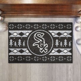 Chicago White Sox Holiday Sweater Starter Mat Accent Rug - 19in. x 30in. - Sox Primary Cap Logo, 26394