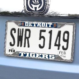 Detroit Tigers Chrome Metal License Plate Frame, 6.25in x 12.25in, 26581