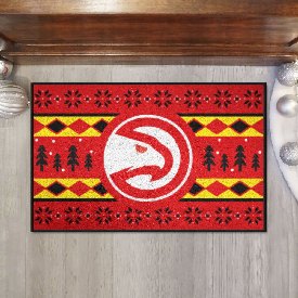 Atlanta Hawks Holiday Sweater Starter Mat Accent Rug - 19in. x 30in., 26815