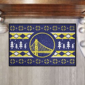 Golden State Warriors Holiday Sweater Starter Mat Accent Rug - 19in. x 30in., 26824