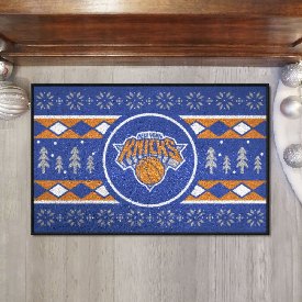 New York Knicks Holiday Sweater Starter Mat Accent Rug - 19in. x 30in., 26834