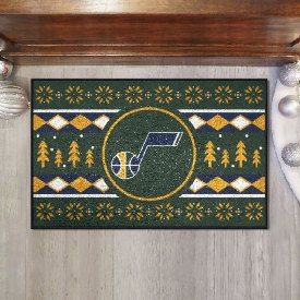 Utah Jazz Holiday Sweater Starter Mat Accent Rug - 19in. x 30in., 26842