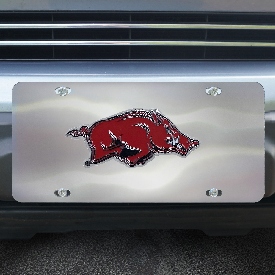 Arkansas Razorbacks 3D Stainless Steel License Plate, 26926