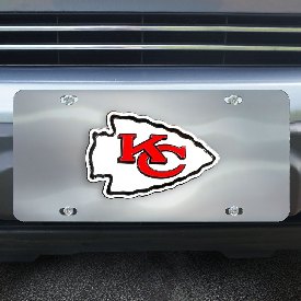 Kansas City Chiefs 3D Stainless Steel License Plate, 27376