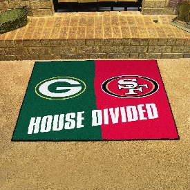 NFL House Divided - Packers / 49ers House Divided Rug - 34 in. x 42.5 in., 27591