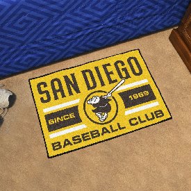 San Diego Padres Starter Mat Accent Rug - 19in. x 30in. - Swinging Friar Jersey Sleeve Logo & Wordmark, 28202