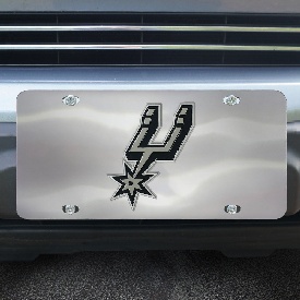 San Antonio Spurs 3D Stainless Steel License Plate, 28630