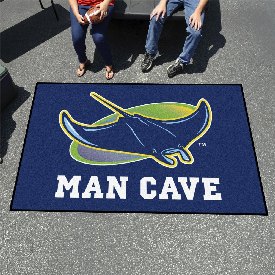 Tampa Bay Rays Man Cave Ulti-Mat Rug - 5ft. x 8ft. - Devil Ray Alternate Logo, 28842