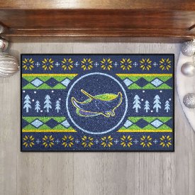 Tampa Bay Rays Holiday Sweater Starter Mat Accent Rug - 19in. x 30in. - Devil Ray Alternate Logo, 28849