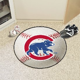 Chicago Cubs Baseball Rug - 27in. Diameter - C Bear Alternate Logo, 29141