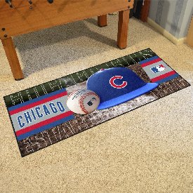 Chicago Cubs Baseball Runner Rug - 30in. x 72in. - C Cap Logo, 29146