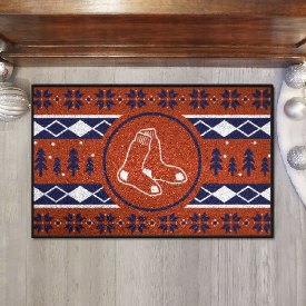 Boston Red Sox Holiday Sweater Starter Accent Rug - 19in. x 30in.