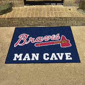 Atlanta Braves "Braves" Script Logo Man Cave All-Star Rug - 34 in. x 42.5 in., 29188