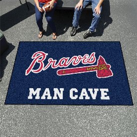 Atlanta Braves "Braves" Script Logo Man Cave Ulti-Mat Rug - 5ft. x 8ft., 29190