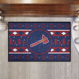 Atlanta Braves Holiday Sweater Starter Mat Accent Rug - 19in. x 30in., 29192
