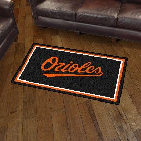 Baltimore Orioles 3ft. x 5ft. Plush Area Rug - "Orioles" Jersey Lettering, 29219