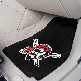 Pittsburgh Pirates Front Carpet Car Mat Set - 2 Pieces - Pirate Head Jersey Sleeve Logo, 30739