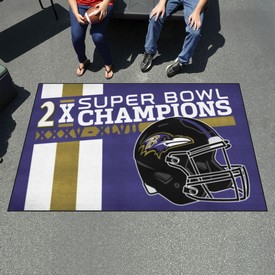 Baltimore Ravens Ulti-Mat Rug - 5ft. x 8ft. - Ravens Helmet Logo 2x, 30899