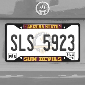 Arizona State Sun Devils Metal License Plate Frame Black Finish