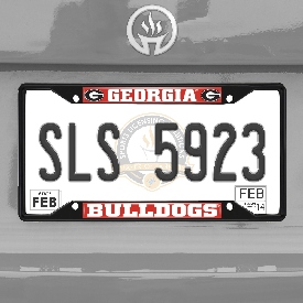Georgia Bulldogs Metal License Plate Frame Black Finish, 31250