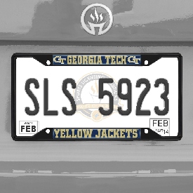 Georgia Tech Yellow Jackets Metal License Plate Frame Black Finish, 31251