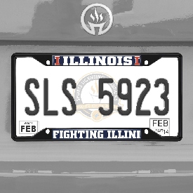 Illinois Illini Metal License Plate Frame Black Finish, 31252
