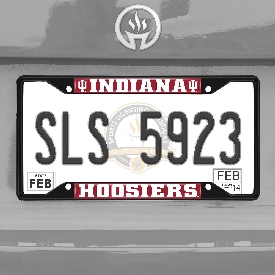 Indiana Hooisers Metal License Plate Frame Black Finish, 31253
