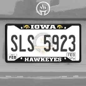 Iowa Hawkeyes Metal License Plate Frame Black Finish, 31254