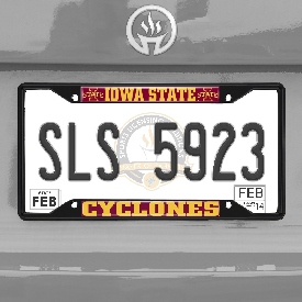 Iowa State Cyclones Metal License Plate Frame Black Finish, 31255