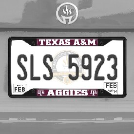 Texas A&M Aggies Metal License Plate Frame Black Finish, 31285