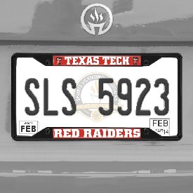 Texas Tech Red Raiders Metal License Plate Frame Black Finish, 31286