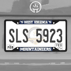 West Virginia Mountaineers Metal License Plate Frame Black Finish, 31291