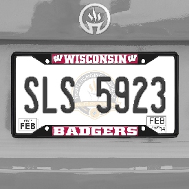 Wisconsin Badgers Metal License Plate Frame Black Finish, 31292