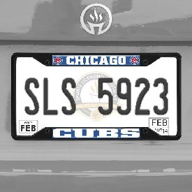 Chicago Cubs Metal License Plate Frame Black Finish, 31300