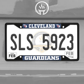 Cleveland Guardians Metal License Plate Frame Black Finish, 31303