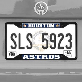 Houston Astros Metal License Plate Frame Black Finish, 31306