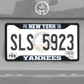 New York Yankees Metal License Plate Frame Black Finish, 31314