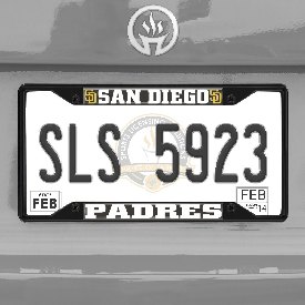 San Diego Padres Metal License Plate Frame Black Finish, 31318