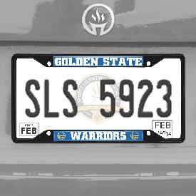 Golden State Warriors Metal License Plate Frame Black Finish, 31330