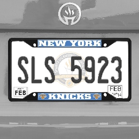 New York Knicks Metal License Plate Frame Black Finish, 31335