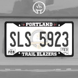 Portland Trail Blazers Metal License Plate Frame Black Finish, 31339