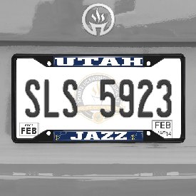 Utah Jazz Metal License Plate Frame Black Finish, 31342
