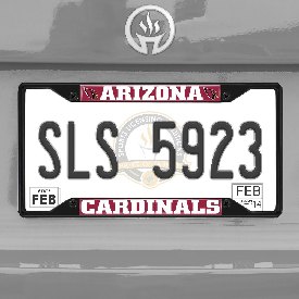 Arizona Cardinals Metal License Plate Frame Black Finish