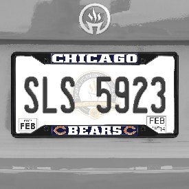 Chicago Bears Metal License Plate Frame Black Finish