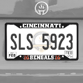Cincinnati Bengals Metal License Plate Frame Black Finish, 31349