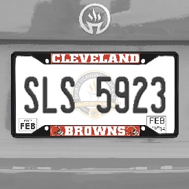 Cleveland Browns Metal License Plate Frame Black Finish, 31350