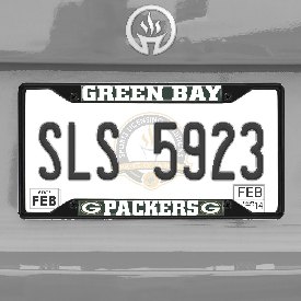 Green Bay Packers Metal License Plate Frame Black Finish, 31356