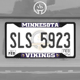 Minnesota Vikings Metal License Plate Frame Black Finish, 31365