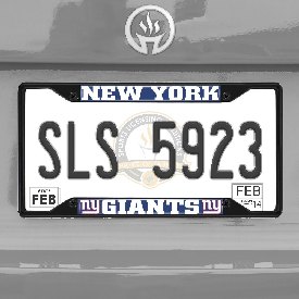 New York Giants Metal License Plate Frame Black Finish, 31368