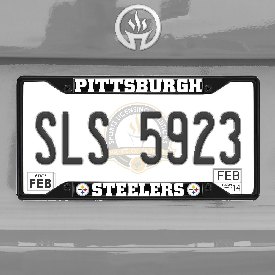 Pittsburgh Steelers Metal License Plate Frame Black Finish, 31371